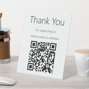 Bitte Verlass uns einen schwarzen und weißen QR-Co Sockelschild