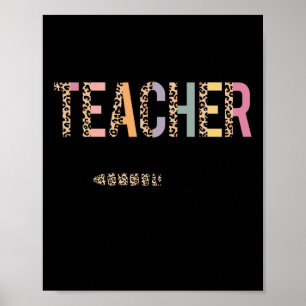 Bitte warten Sie jetzt, bis Leopard Lehrerin Fraue Poster