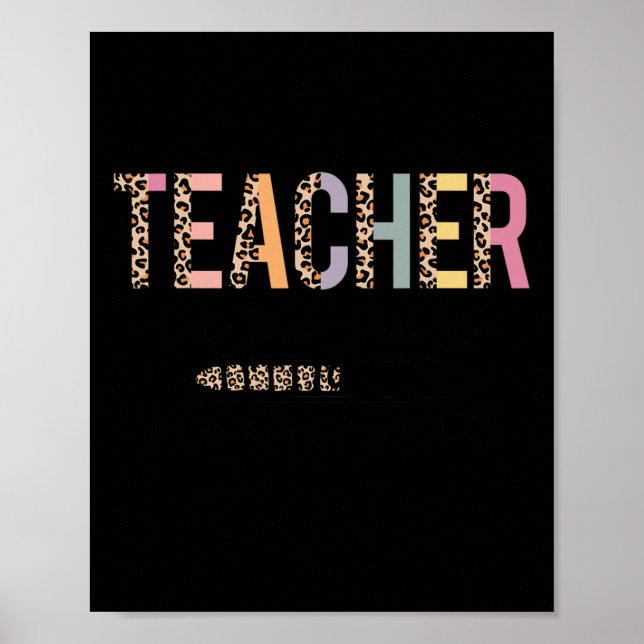 Bitte warten Sie jetzt, bis Leopard Lehrerin Fraue Poster (Vorne)