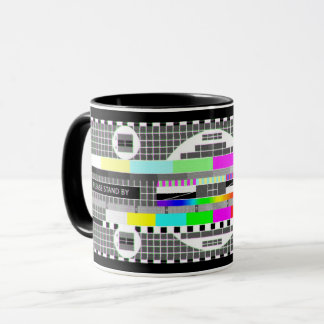 "Bitte warten" TV-Testbild Tasse