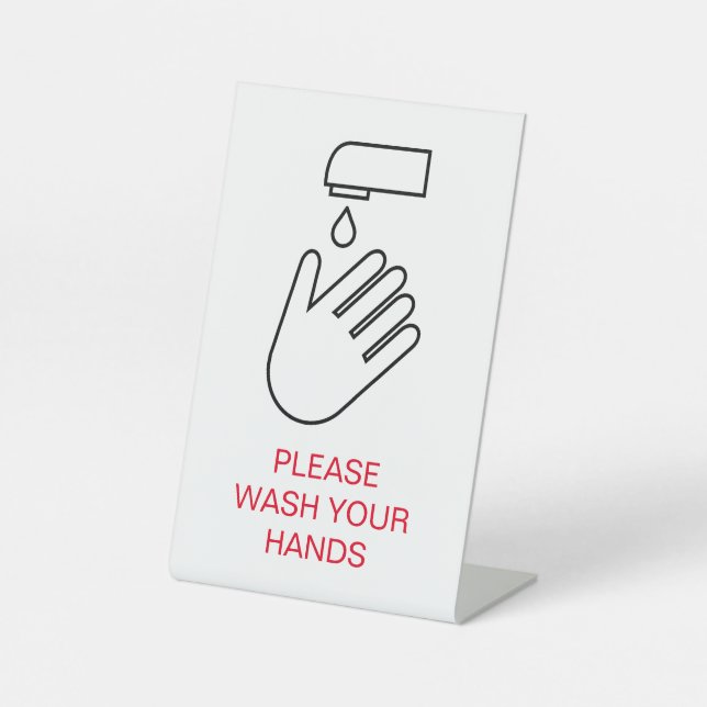 Bitte waschen Sie Ihre Hände und Ihre Hygiene. Sockelschild (Vorderseite)