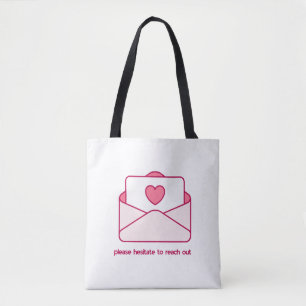 Bitte zögern Sie nicht, Kontakt aufzunehmen Rosa U Tasche