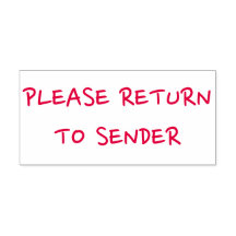 "BITTE ZURÜCK AUF SENDER" Briefmarke