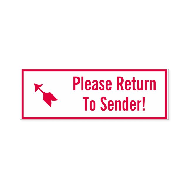 "Bitte zurück zum Absender!" Briefmarke Permastempel (Design)