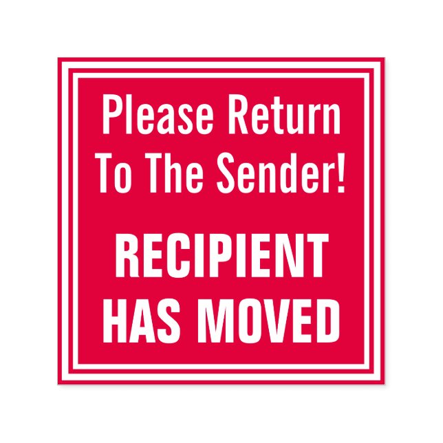 "Bitte zurück zum Absender!" Briefmarke Permastempel (Design)
