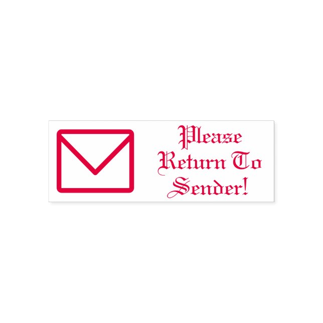 "Bitte zurück zum Absender!" Briefmarke Permastempel (Design)