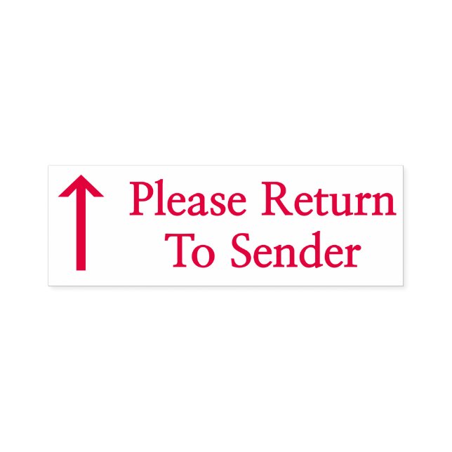 "Bitte zurück zum Absender"-Kautschuk-Briefmarke Permastempel (Design)