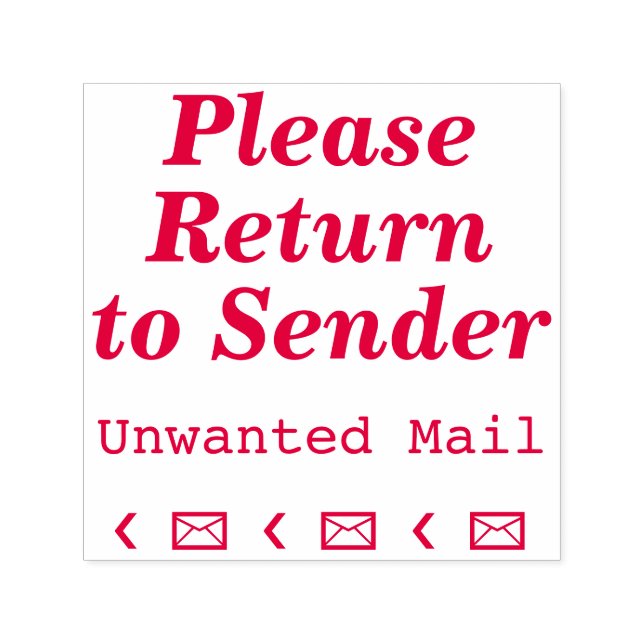 "Bitte zurück zum Absender", "unerwünschte E-Mails Permastempel (Design)