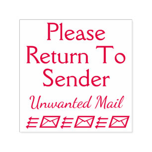 "Bitte zurück zum Absender" "unerwünschte Post" Permastempel
