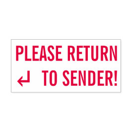 "BITTE ZURÜCK ZUM SENDER!" Briefmarke Permastempel