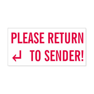 "BITTE ZURÜCK ZUM SENDER!" Briefmarke Permastempel