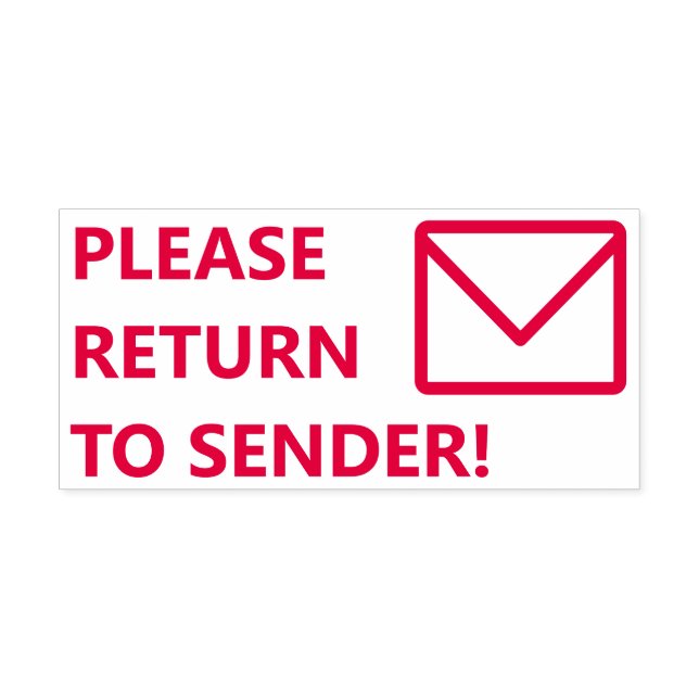"BITTE ZURÜCK ZUM SENDER!" Briefmarke Permastempel (Design)
