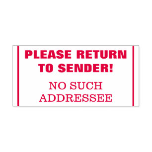 "BITTE ZURÜCK ZUM SENDER!" - "KEINE SOLCHE ANSCHRI PERMASTEMPEL