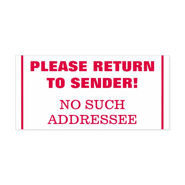 "BITTE ZURÜCK ZUM SENDER!" - "KEINE SOLCHE ANSCHRI PERMASTEMPEL (Design)