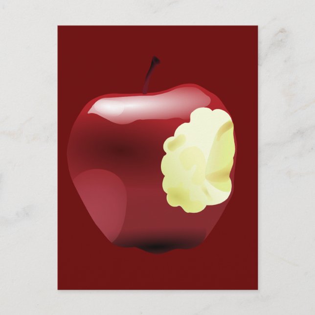 Bitten Apple Postkarte (Vorderseite)