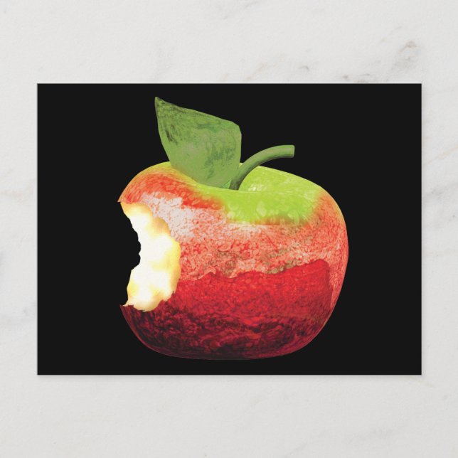 Bitten Apple Postkarte (Vorderseite)