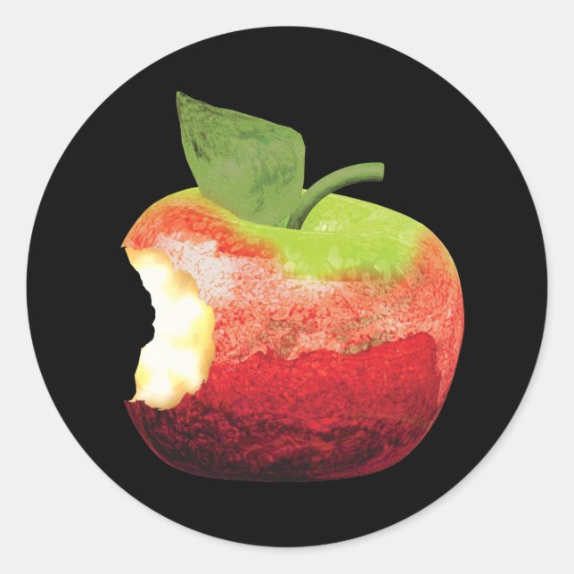 Bitten Apple Runder Aufkleber (Vorderseite)