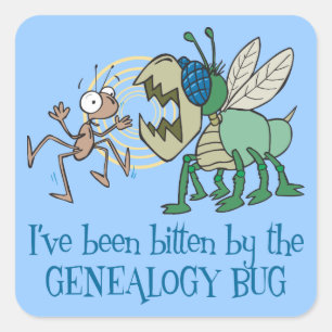 Bitten des Genealogischen Fehlers Quadratischer Aufkleber