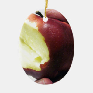 Bitten Red Apple Keramikornament
