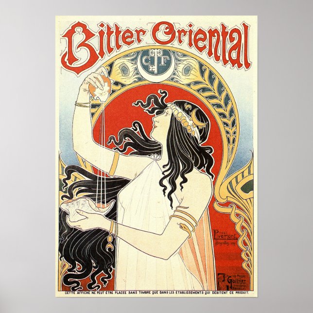 BITTER ORIENTAL Privat Livemont Altes Jugendstil Poster (Vorne)