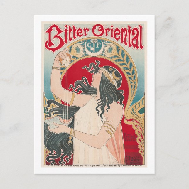 Bitter Oriental Vintage Poster 1897 Postkarte (Vorderseite)
