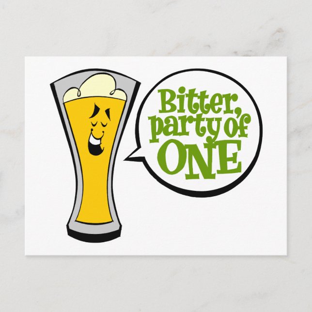 Bitter, Party von eins Einladungspostkarte (Vorderseite)