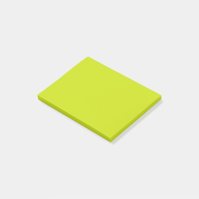 Bittere Zitrone (Vollfarbe) Post-it Klebezettel (angewinkelt)