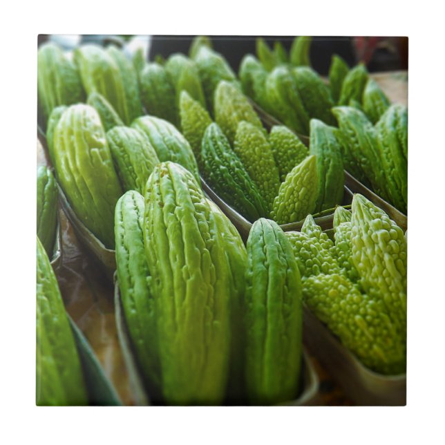 Bitterer Melone-Gurken-Stadt-Markt Kansas City Fliese (Vorderseite)