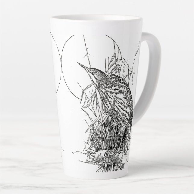 Bittern Heron Birds Animaux Mug Latte Mug (Angle droit)