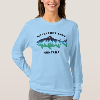 Bitterroot Lake Montana Ladys Langarm-Shirt T-Shirt