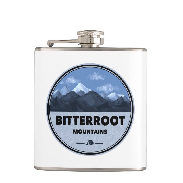 Bitterroot Mountains Camping Flachmann (Vorderseite)