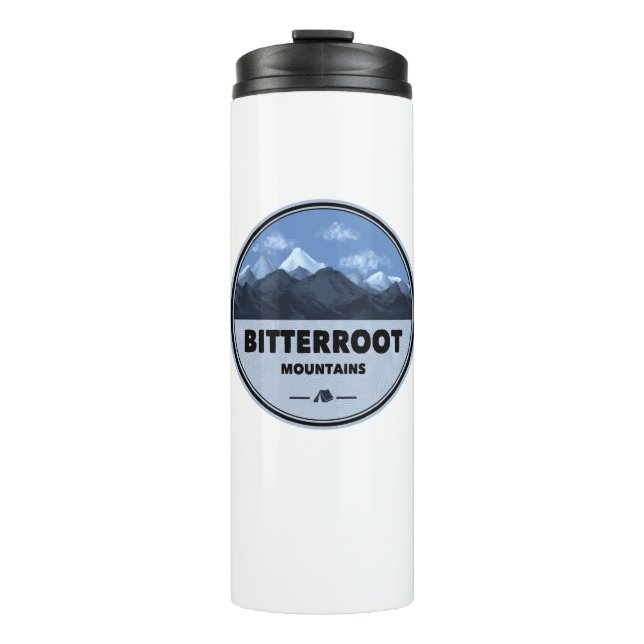 Bitterroot Mountains Camping Thermosbecher (Vorderseite)