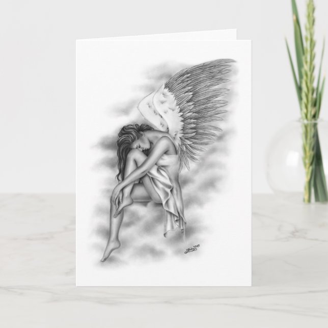 Bittersüße Angel-Grußkarte Karte (Vorderseite)