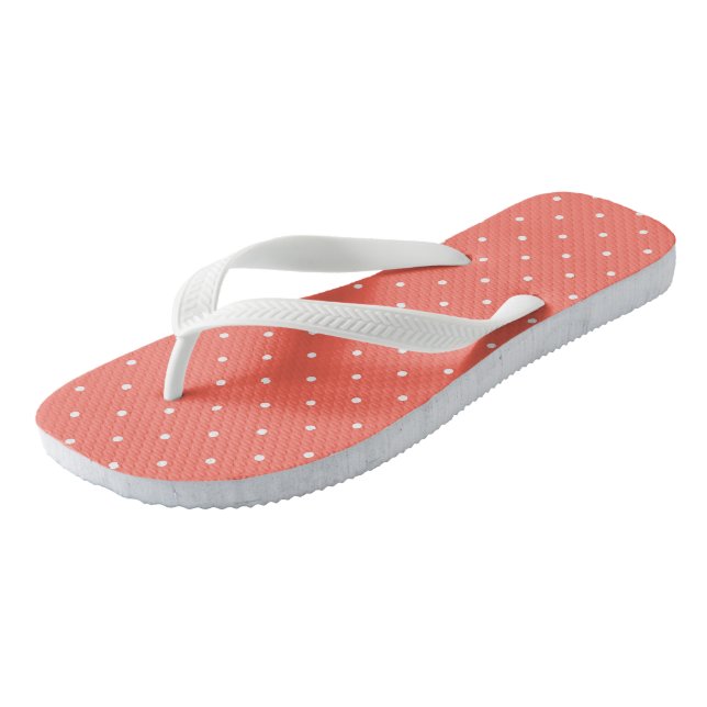 Bittersüße und weiße Punkte Flip Flops (Schrägansicht)