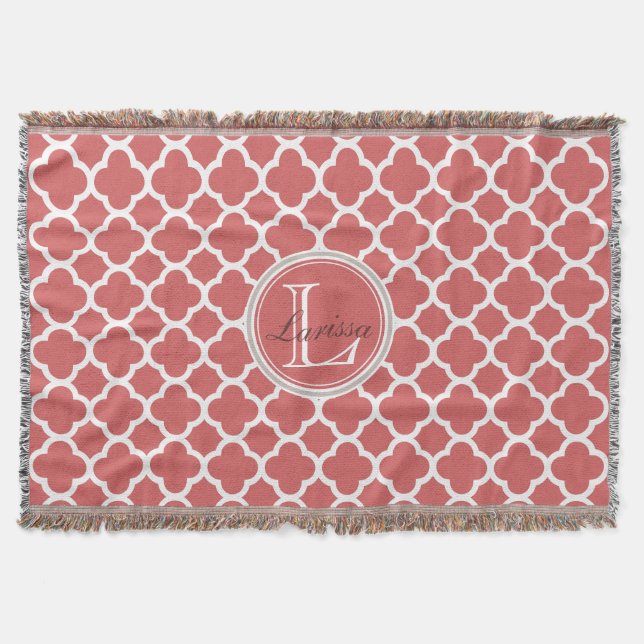 Bittersüßes rotes Quatrefoil Decke (Vorderseite)