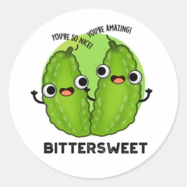Bittersweet Funny Bitter Gourd Pub Runder Aufkleber (Vorderseite)
