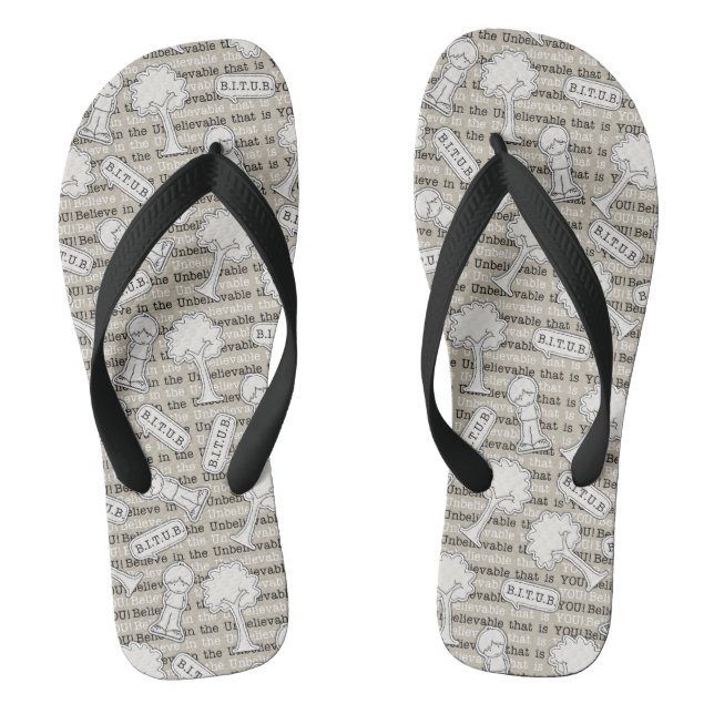 BITUB-Muster (Glauben an das Unglaubliche) Flip Flops (Fußbett)