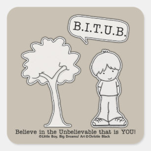 BITUB-Muster (Glauben an das Unglaubliche) Quadratischer Aufkleber