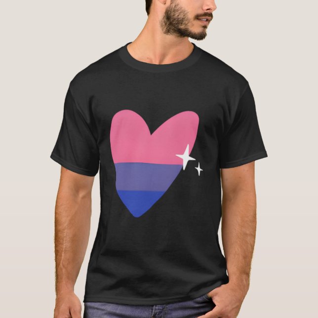 Biual He Lgbtq Bi Pride Flag Liebe Illustration T-Shirt (Vorderseite)