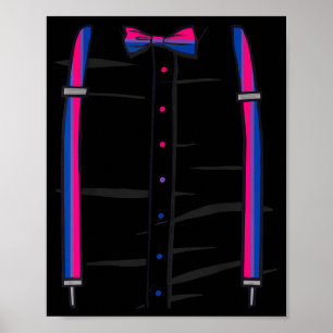 Biual Pride Flag Fliege Und Hosenträger LGBTQ Bi Poster