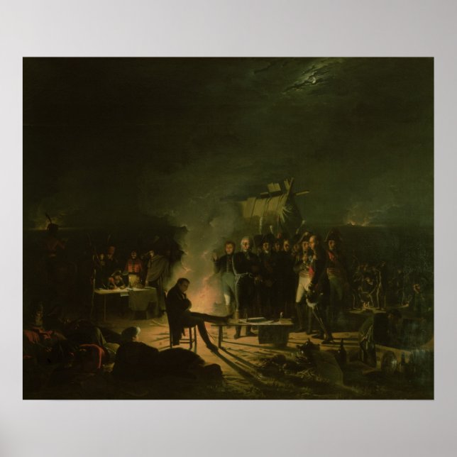 Bivouac von Napoleon I. über Schlacht auf dem Schl Poster (Vorne)