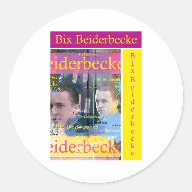 Bix Beiderbecke Runder Aufkleber (Vorderseite)