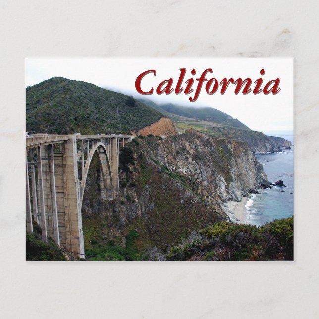 Bixby Bridge, Kalifornien Postkarte (Vorderseite)