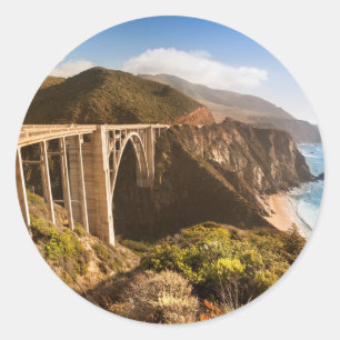 Bixby Brücke, großes Sur, Kalifornien, USA Runder Aufkleber