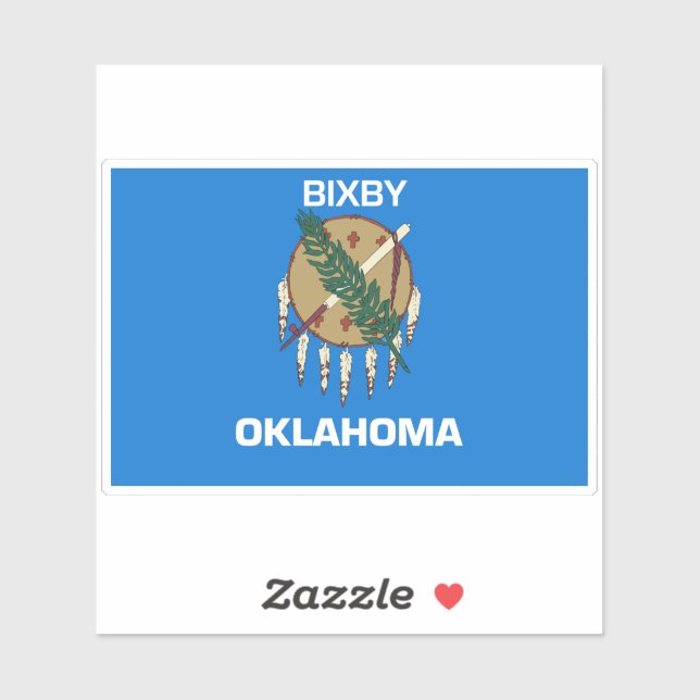 Bixby Oklahoma Flag Aufkleber (Blatt)