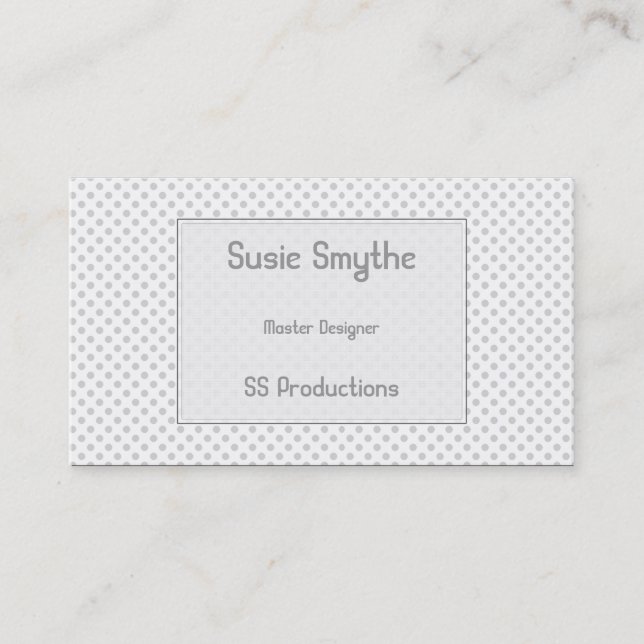 Biz Cards mit schlichter, hellgrauer Punktmuster Visitenkarte (Vorderseite)