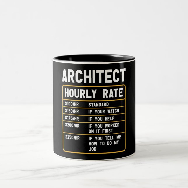 Bizarre Architecte Horaire Note Deux Tons Café Mug (Centre)