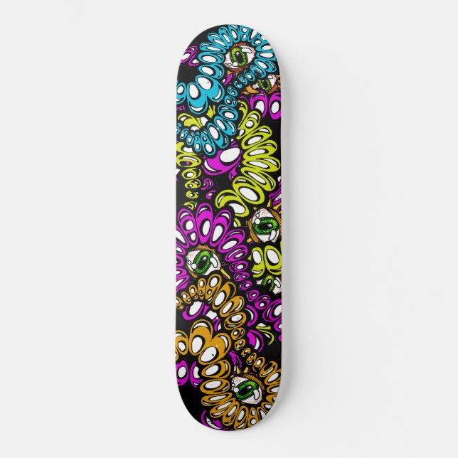 Bizarre Eyeball Funny Wild Crazy Insane Graphics Skateboard (Vorderseite)