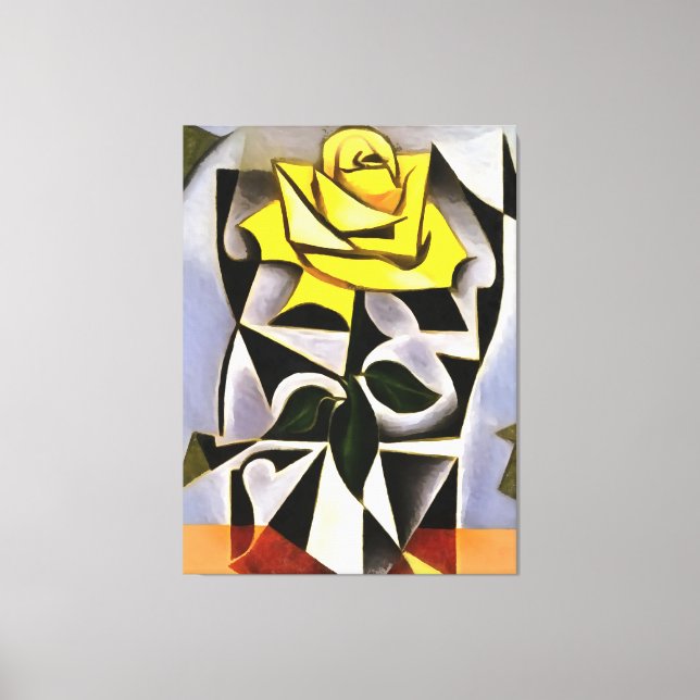 Bizarre geometrische Gelbe Rose Kunst Leinwanddruck (Vorderseite)