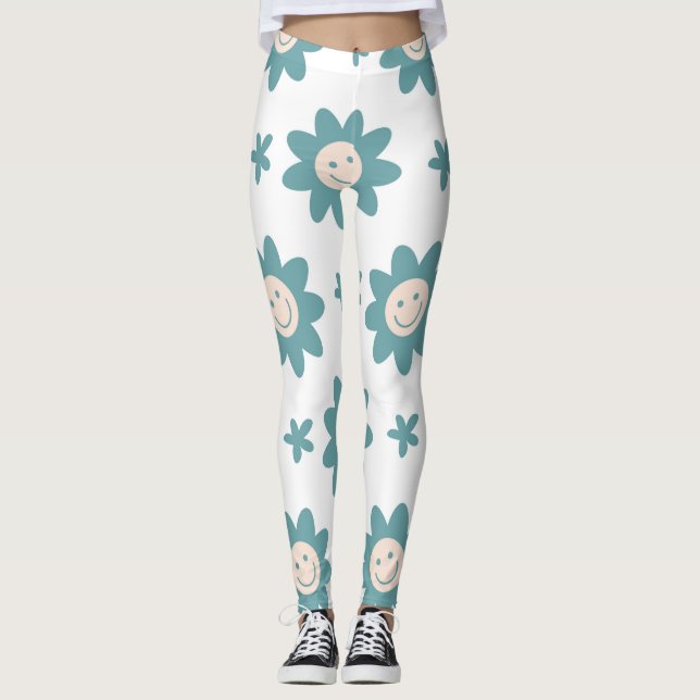 Bizarre personnalisées leggings styles floraux. (Devant)